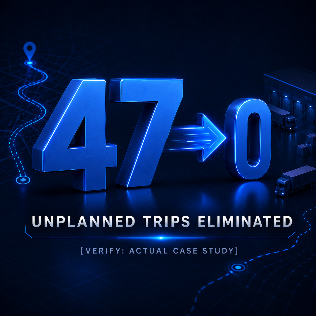 Graphic highlighting a reduction from 47 to zero unplanned trips
