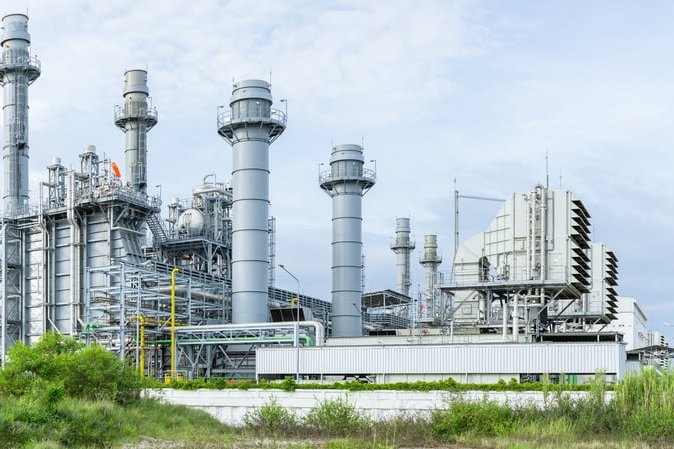 Gas turbine combined-cycle power plant exterior