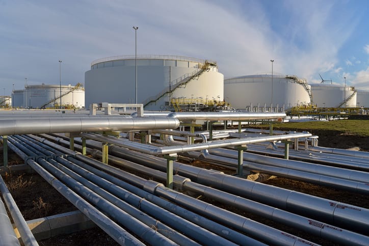 Pipeline,storage tanks and buildings of a refinery, where surge testing may be needed