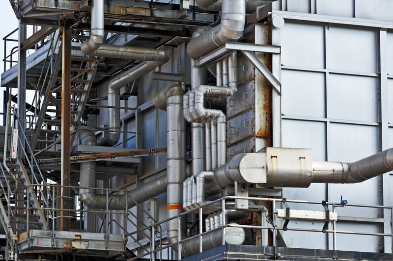 Industrial steam and process piping runs